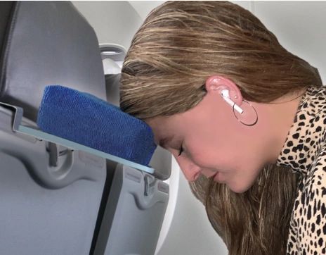 plane pillow lean forward